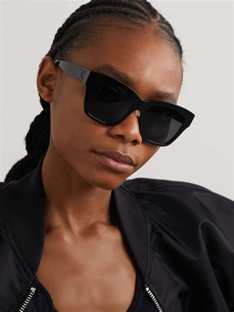 celine black square sunglasses|celine square acetate sunglasses.